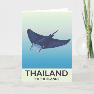 Tarjeta Festiva Afiche de viaje de las islas Phi Phi de Tailandia