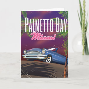 Tarjeta Festiva Afiche de viaje de Palmetto Bay Florida USA 80