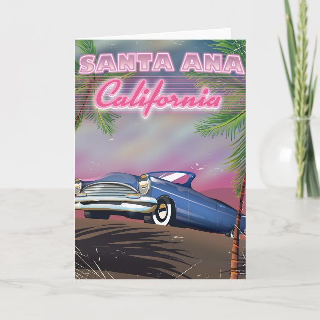Tarjeta Festiva Afiche de viaje de Santa Ana California (Anverso)