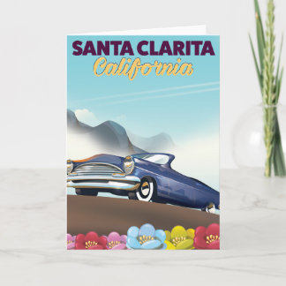 Tarjeta Festiva Afiche de viaje de Santa Clarita, California
