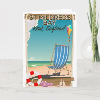 Tarjeta Festiva Afiche de viaje de St Milcientos Bay Kent England