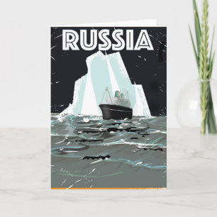 Tarjeta Festiva Afiche de viaje del Ártico de Rusia Soviética