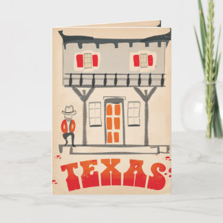 Tarjeta Festiva Afiche de viaje del Estilo de la Vintage de Texas