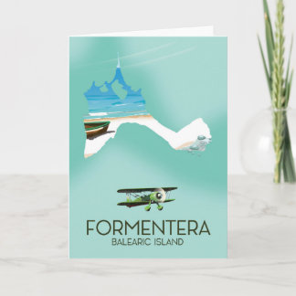 Tarjeta Festiva Afiche de viaje del Mapa de Islas Baleares de Form