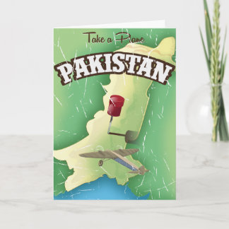 Tarjeta Festiva Afiche de viaje en avión de Pakistán