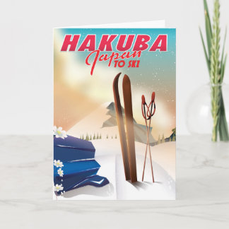 Tarjeta Festiva Afiche de viaje japonés de Hakuba.