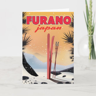 Tarjeta Festiva Afiche de viaje japonés Furano.