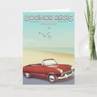 Tarjeta Festiva Afiche de viaje marítimo de Bognor Regis Vintage