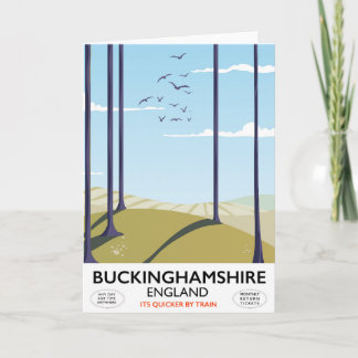 Tarjeta Festiva Afiche de viaje por ferrocarril de Buckinghamshire