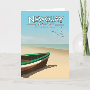 Tarjeta Festiva Afiche de viaje vacacional del Newquay England
