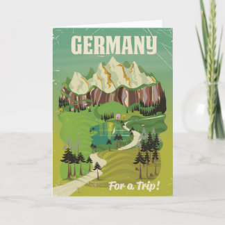Tarjeta Festiva Afiche de viajes al estilo vintage de Alemania