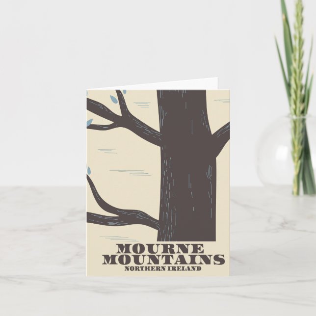 Tarjeta Festiva afiche de viajes de mourne Mountain (Anverso)