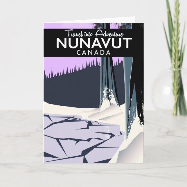 Tarjeta Festiva Afiche de viajes de Nunavut Canada (Anverso)