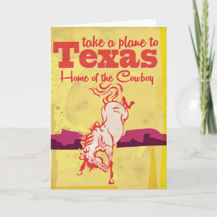 Tarjeta Festiva Afiche de Viajes de Texas