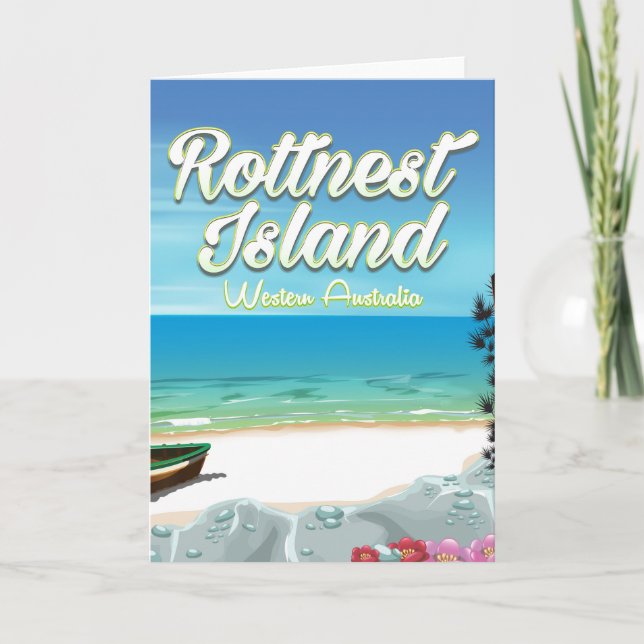 Tarjeta Festiva Afiche de viajes oceánicos de Rottnest Island Aust (Anverso)