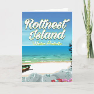 Tarjeta Festiva Afiche de viajes oceánicos de Rottnest Island Aust