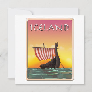 Tarjeta Festiva Afiche de Viking Travel de Islandia