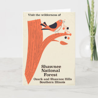 Tarjeta Festiva Afiche vintage de Shawnee National Forest Illinois