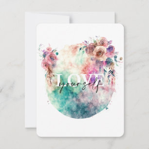 Tarjeta Festiva Afirmación positiva - Ama a ti mismo