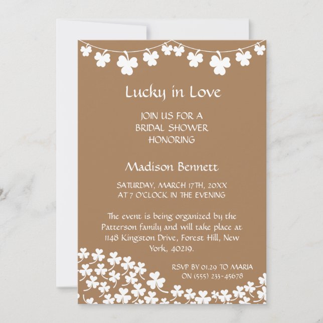 Tarjeta Festiva Afortunada en el amor St. Patrick's Day BABYShower (Anverso)