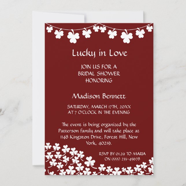 Tarjeta Festiva Afortunada en el amor St. Patrick's Day BABYShower (Anverso)