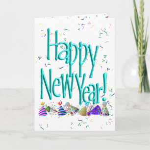 Tarjeta Festiva ¡AFORTUNADO AÑO NUEVO turquesa!