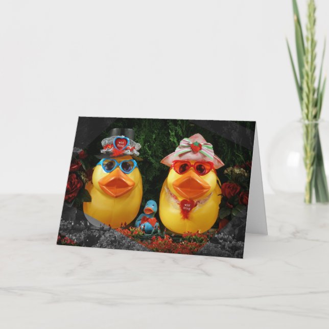 Tarjeta Festiva ¡Afortunado Ducky! (En blanco) (Anverso)