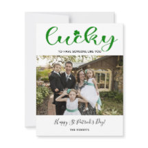 afortunado shamrock st Patrick foto familiar moder