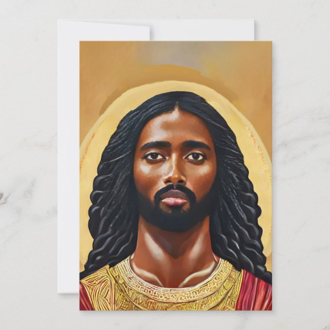 Tarjeta Festiva África negra Jesucristo Arte Religioso (Anverso)