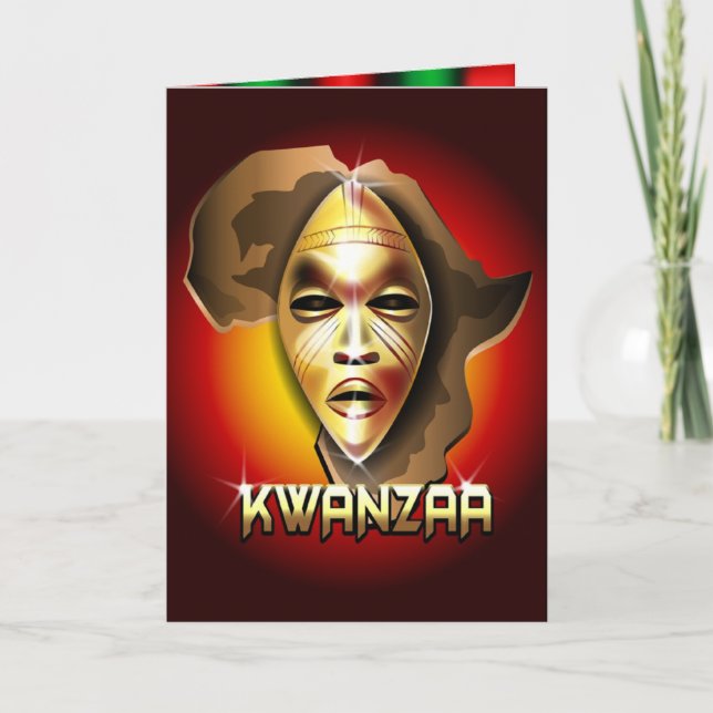 Tarjeta Festiva Afro Kwanzaa (Anverso)