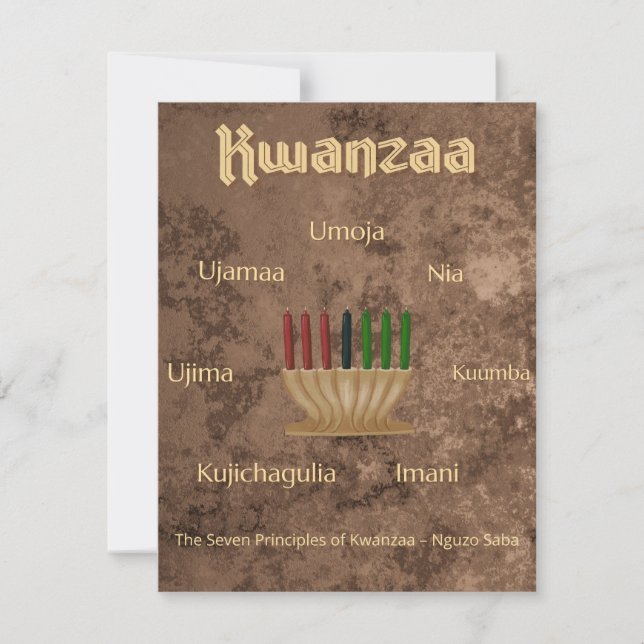 Tarjeta Festiva Afrocentric Pan African Kwanzaa Party  (Anverso)