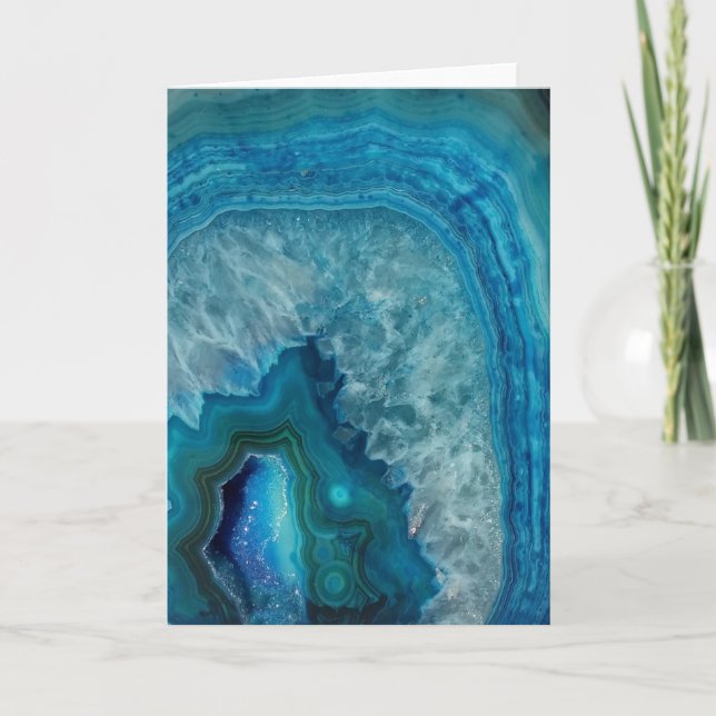 Tarjeta Festiva Ágata azul (Anverso)