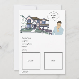Tarjeta Festiva Agente editable de compradores inmobiliarios