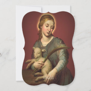 Tarjeta Festiva Agnés de Roma con oración