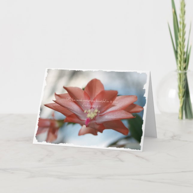 Tarjeta Festiva Agnes the Navidades Cactus Ecclesiastes 3:11 (Anverso)