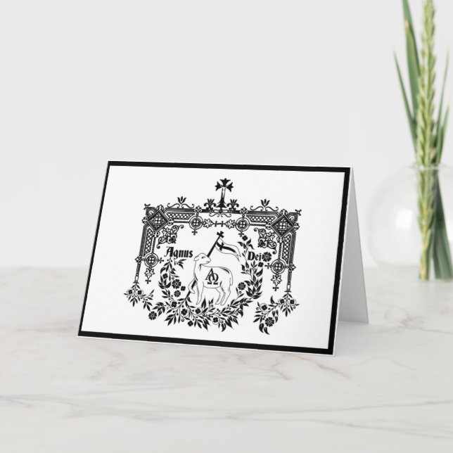 Tarjeta Festiva Agnus Dei Cordero de Dios (Anverso)