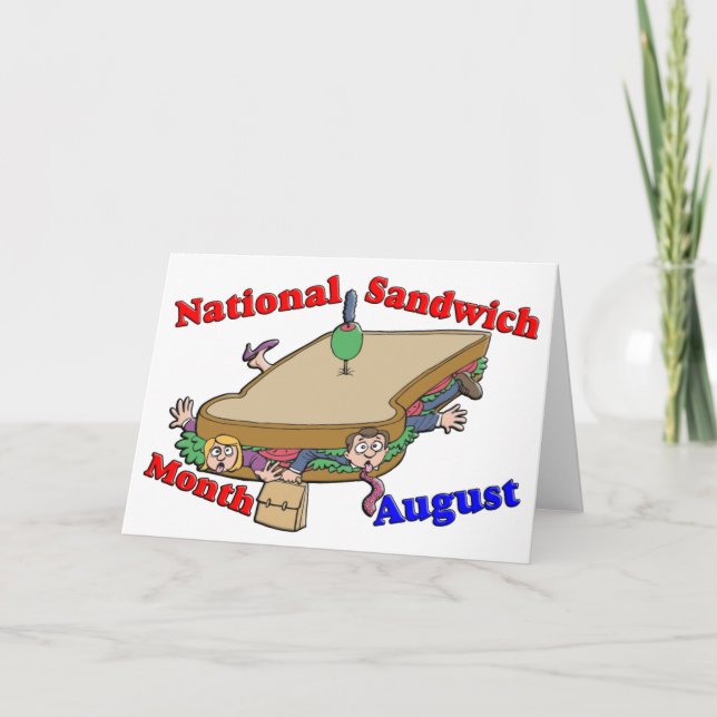 Tarjeta Festiva Agosto - Mes nacional del sándwich (Anverso)