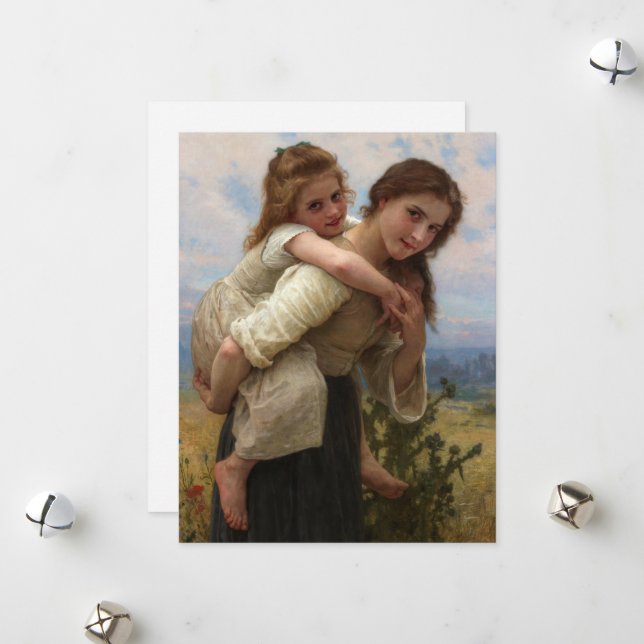 Tarjeta Festiva Agradable carga de William Adolphe Bouguereau (Anverso/Reverso In Situ)