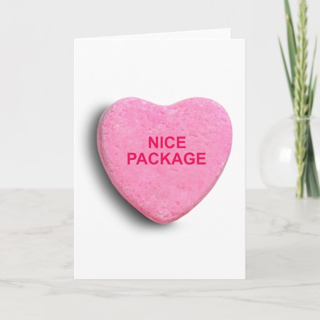 TARJETA FESTIVA AGRADABLE CORAZÓN DE CANDY PAQUETE (Anverso)