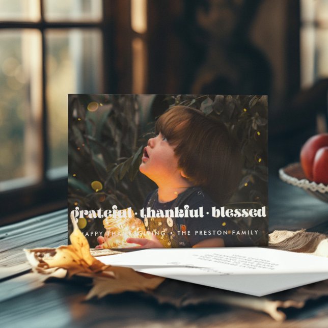 Tarjeta Festiva Agradecida familia de Acción de Gracias (Subido por el creador)
