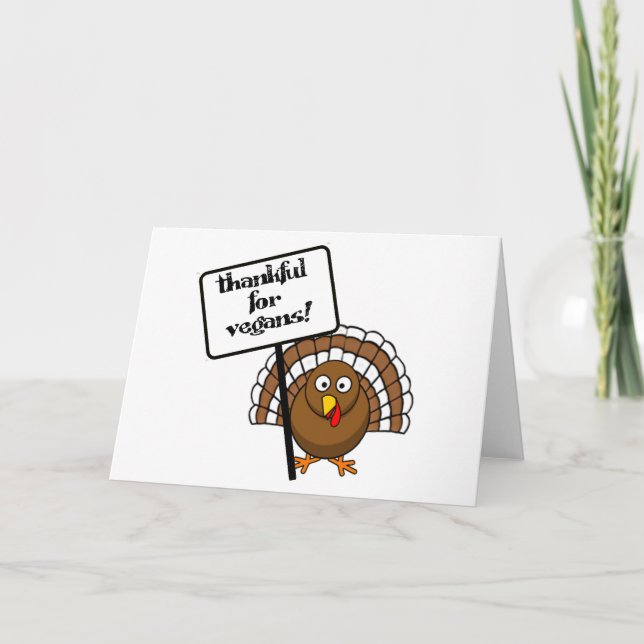 Tarjeta Festiva ¡Agradecido para los veganos! (Anverso)
