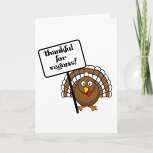 Tarjeta Festiva ¡Agradecido para los veganos!