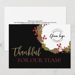 Tarjeta Festiva Agradecido por Nuestro Equipo Empleado Corporativo