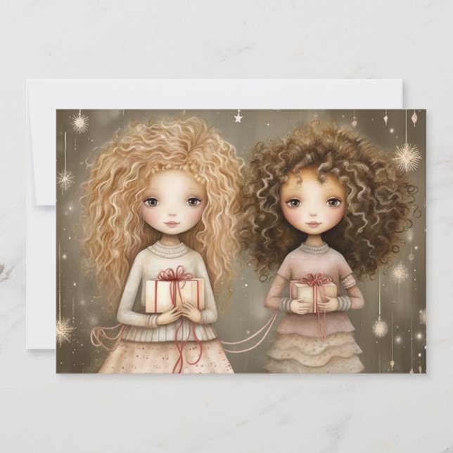 Tarjeta Festiva Agradecido por tu amistad: un saludo navideño (Anverso)