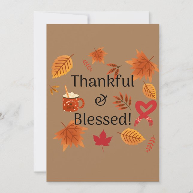 Tarjeta Festiva ¡Agradecidos y bendecidos! (Anverso)