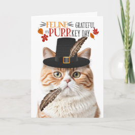 Tarjeta Festiva Agradecimiento a felino Naranja británico por el d