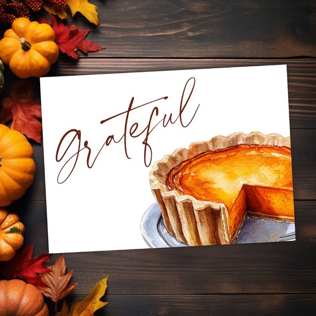 Tarjeta Festiva Agradecimiento a la moderada rustica elegante de A (Thanksgiving Modern Elegant Fall Grateful Holiday Card)