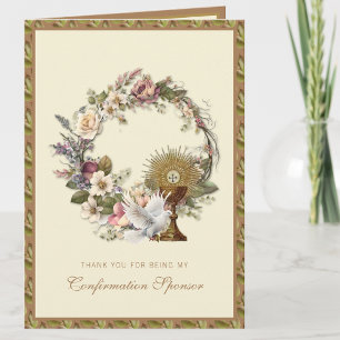 Tarjeta Festiva Agradecimiento al Padrino de Confirmación Religios