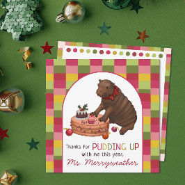 Tarjeta Festiva Agradecimiento al profesor de hipopótamo pigmeo co