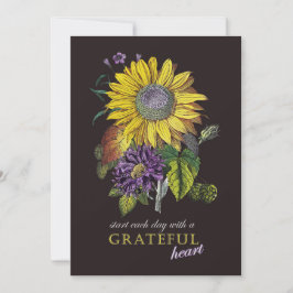 Tarjeta Festiva Agradecimiento de Acción de Gracias Floral de gira